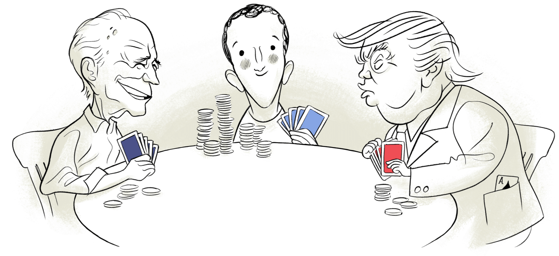 Politycy grają w karty. Jeden z nich ma asa... w kieszeni