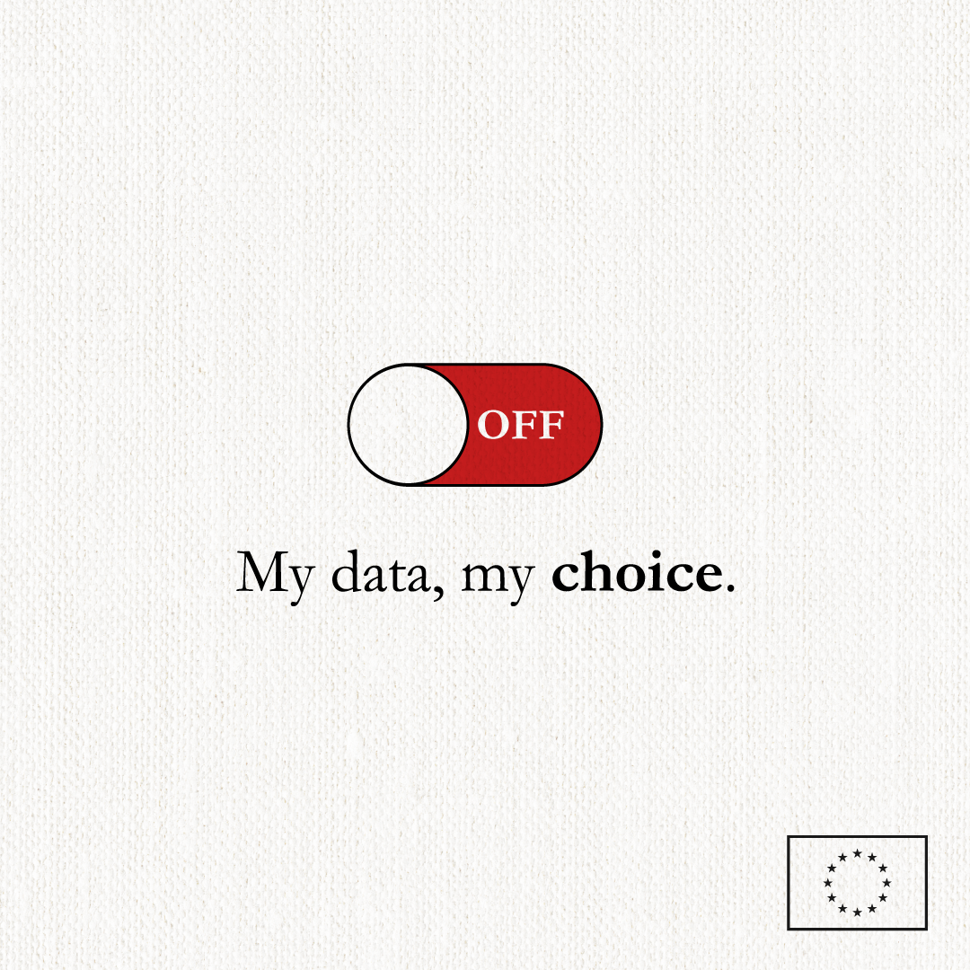 Grafika z napisem "My data, my choice"