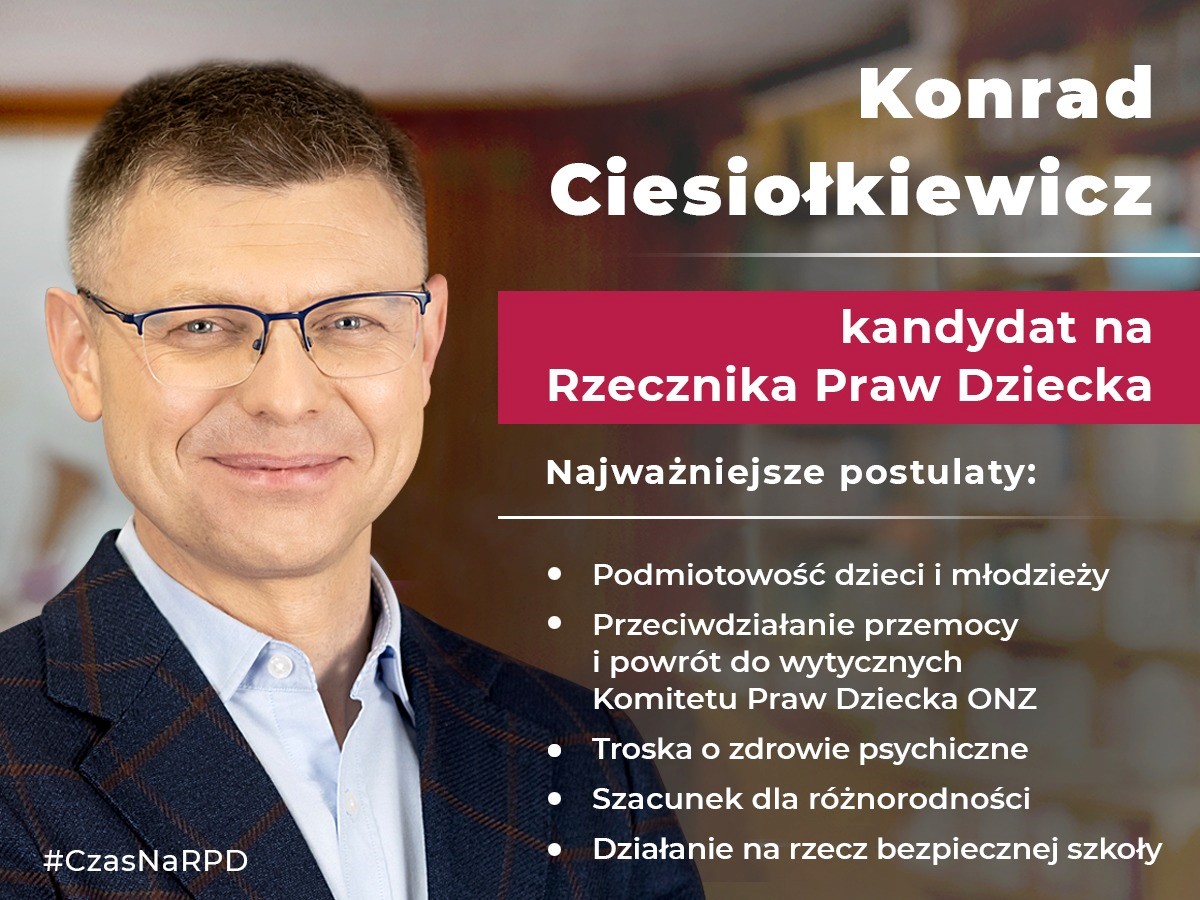 Baner przedstawiający kandydaturę K. Ciesiołkiewicza na RPD