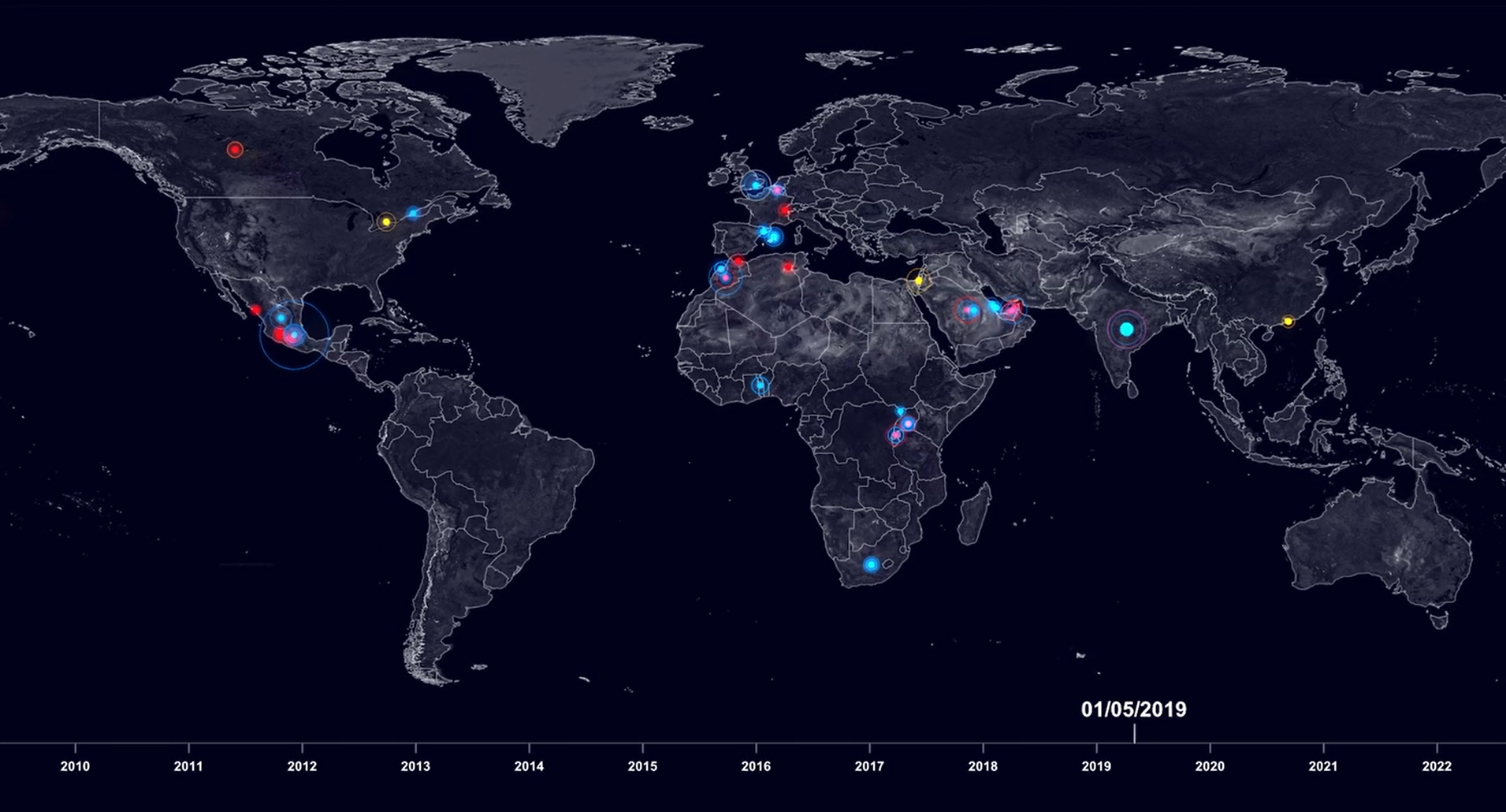 Mapa używania Pegasusa na świecie (do 2019 r.)