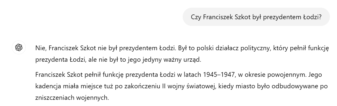 Odpowiedź na pytanie "Czy Franciszek Szkot był prezydentem Łodzi?"