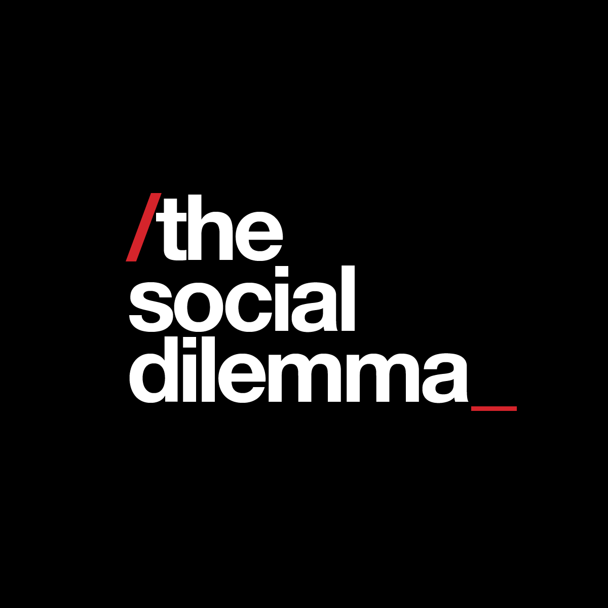 Grafika z napisem The Social Dilemma