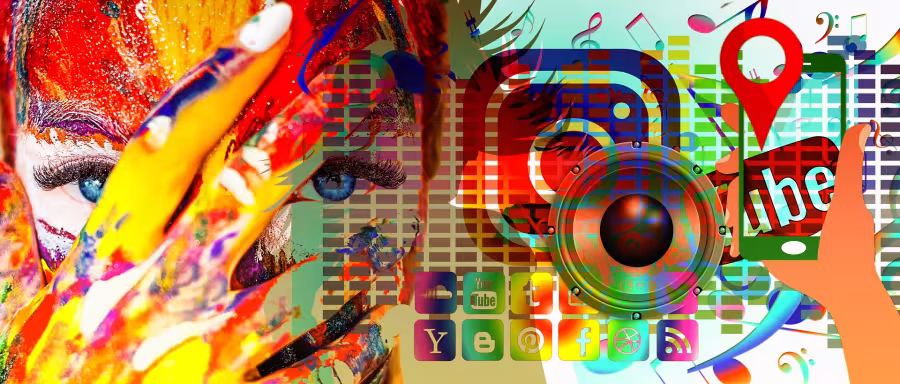 Ilustracja. Ikony mediów społecznościowych i twarz