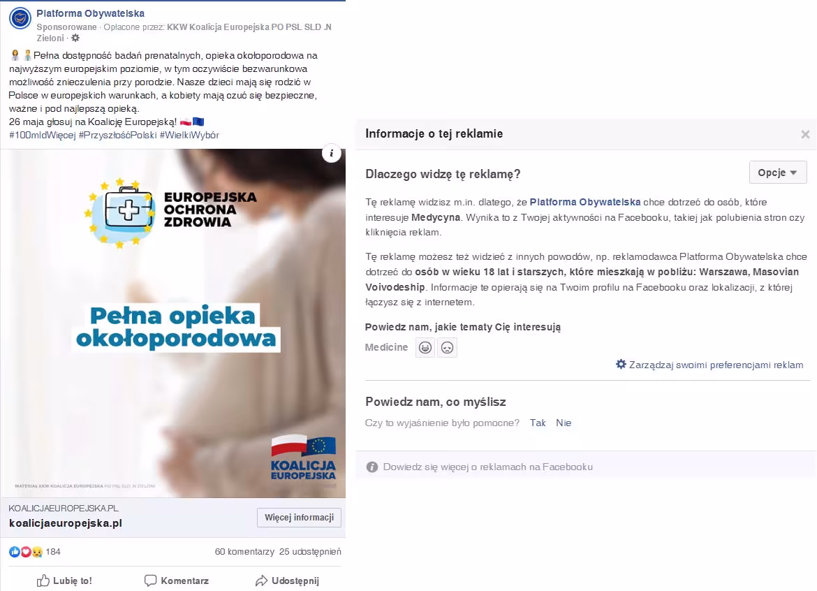 Reklama wyborcza z 2019 r.