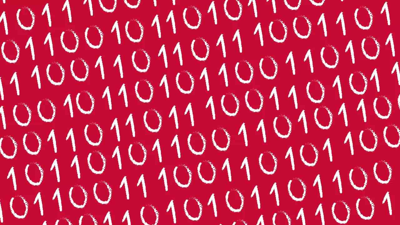 Grafika przedstawiająca zera i jedynki