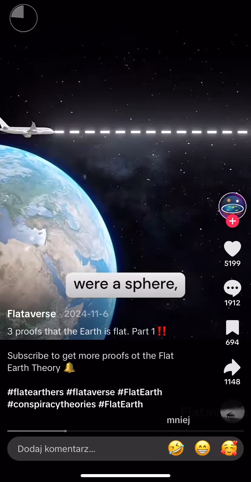 Tik Tok o płaskiej ziemi