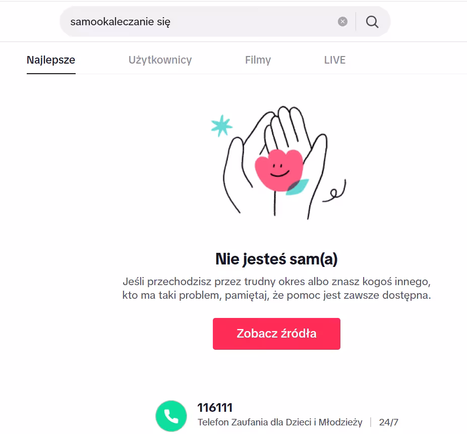 Porada z telefonem zaufania. Tik Tok