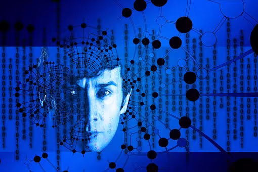 Twarz za ekranem. CC0 Public Domain