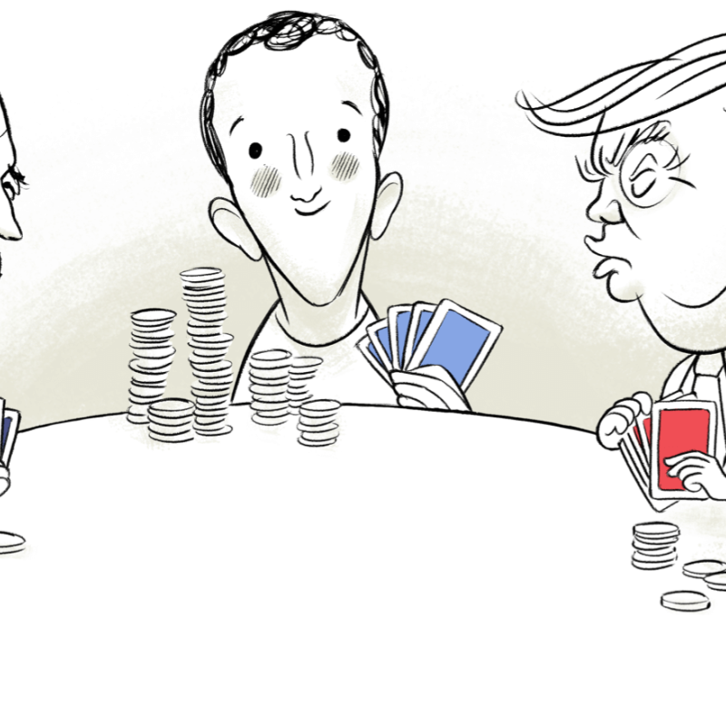 Politycy grają w karty. Jeden z nich ma asa... w kieszeni