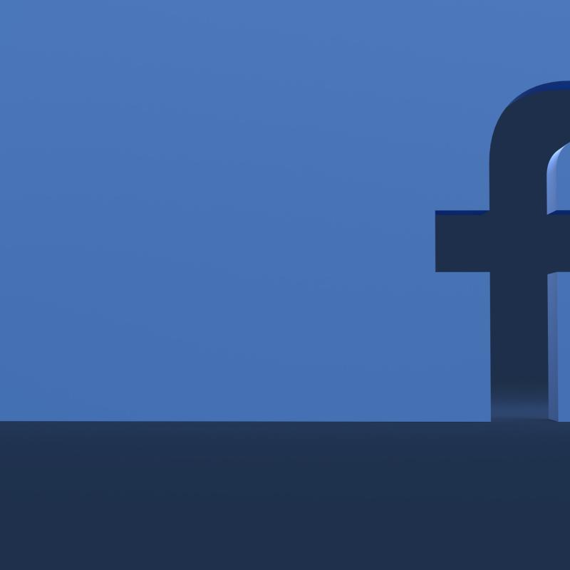 Logo facebooka w ścianie