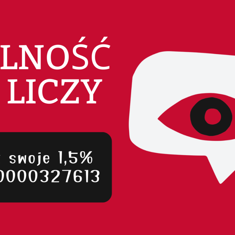 [Grafika kampanii 1,5%] Wolność się liczy. Dołóż swoje 1,5%. KRS: 0000327613