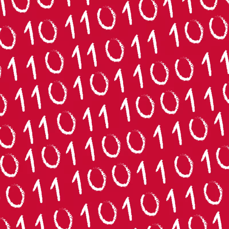 Grafika przedstawiająca zera i jedynki